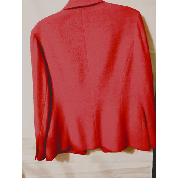 Talbots 12 wool nylon spandex blend blazer jacket RED button front office suit c - Picture 6 of 8